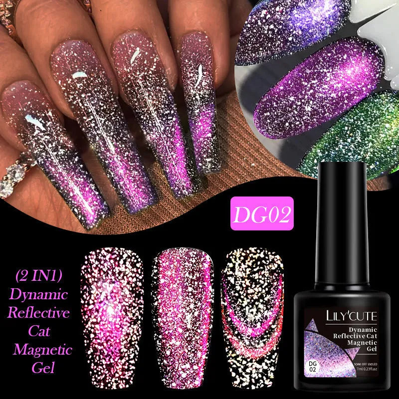 Diamond in the Debris Cat Eye Series UV gel nail polish bottle showing glitter and diamond fragment finish