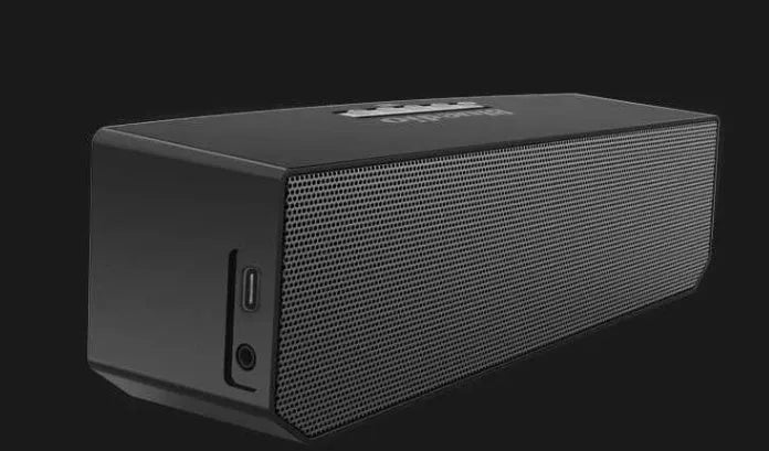 Black BS-6 cloud smart speaker with compact rectangular body measuring 227mm wide.
