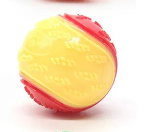TPR rubber dog training ball in bright colours with 6.5cm diameter for molar exercise
