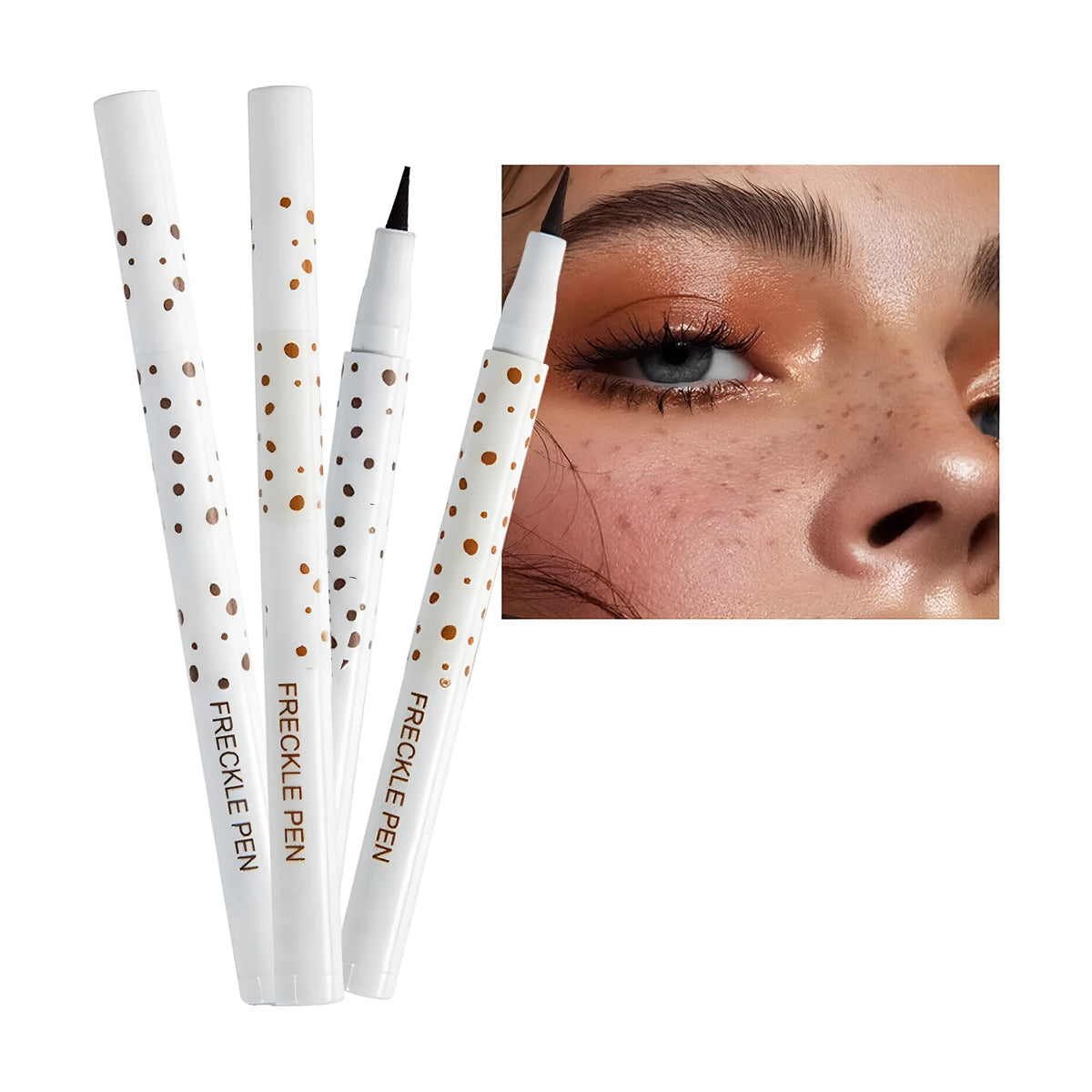 Dark brown cosmetic freckle pen for waterproof face and body application
