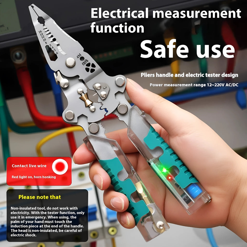 225mm electricians' pliers wire stripper with Luo ni steel cutting edge and rust prevention