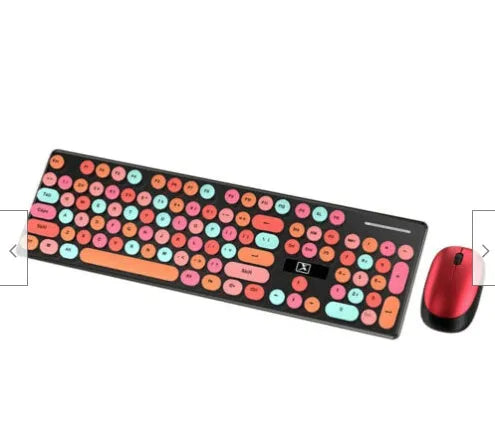 Wireless punk manipulator keyboard and mouse set in vibrant yellow mixed colour with backlight feature