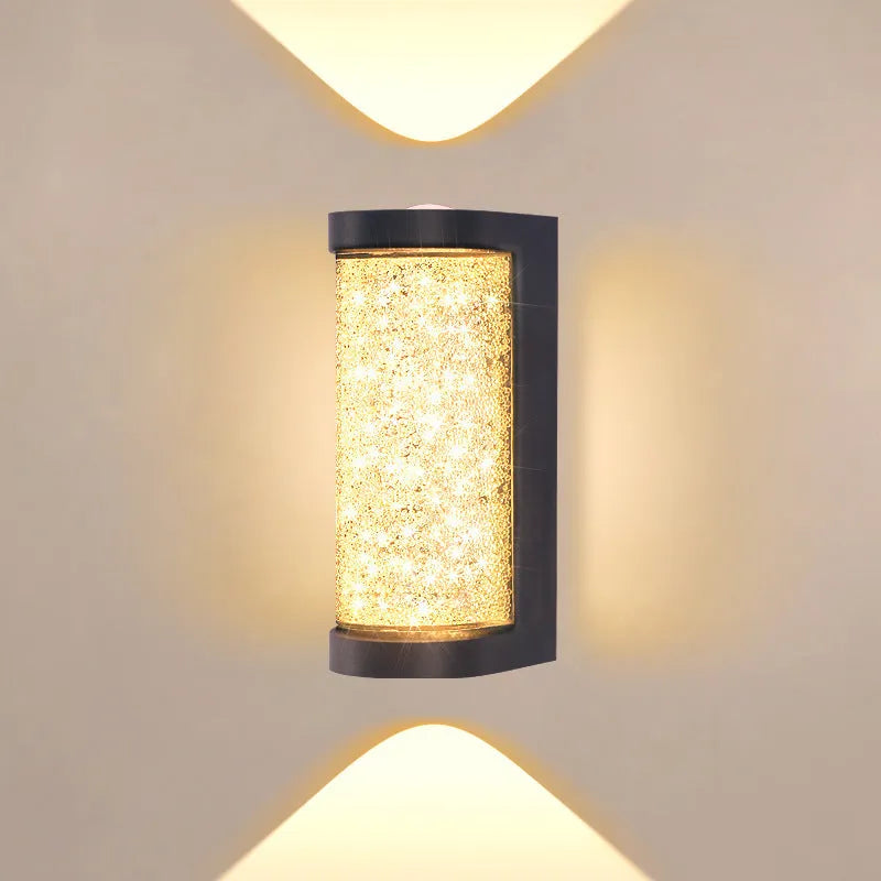 Indoor crystal wall lamp 220V in round or square style with 3000K warm or 6500K white light