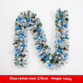 240cm Christmas rattan garland with flocking texture in golden colour option
