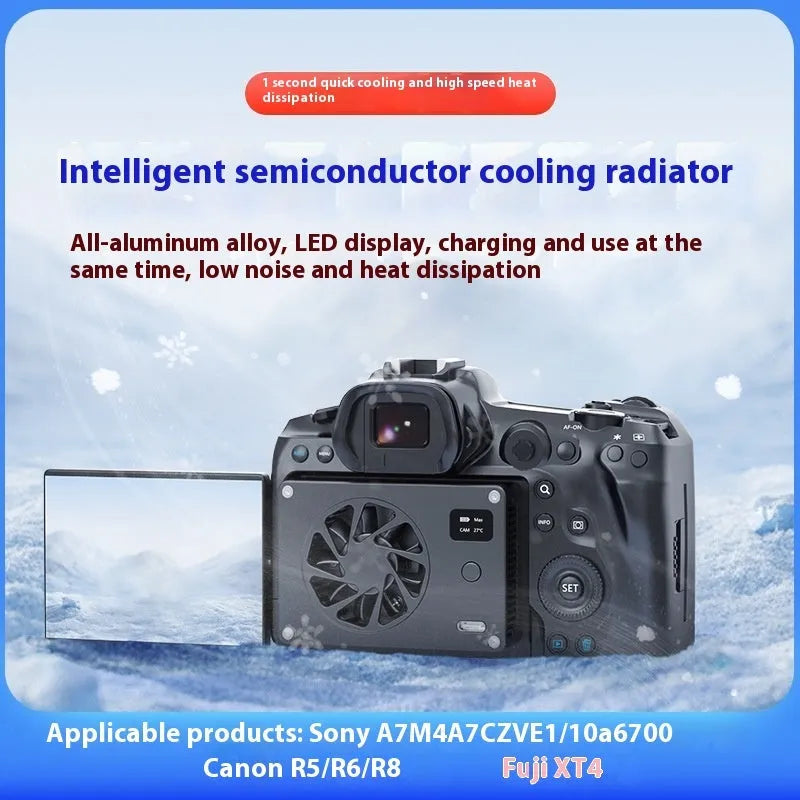 Black aluminium alloy cooling radiator fan unit showing compact dimensions and construction