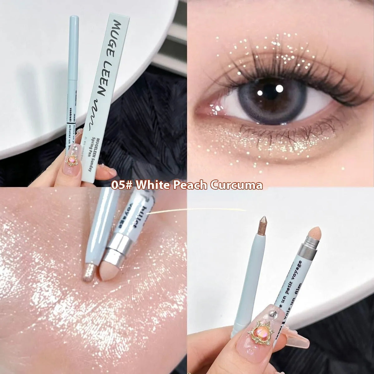 2-in-1 waterproof brightening eyeliner pen in multiple colour options for eye makeup