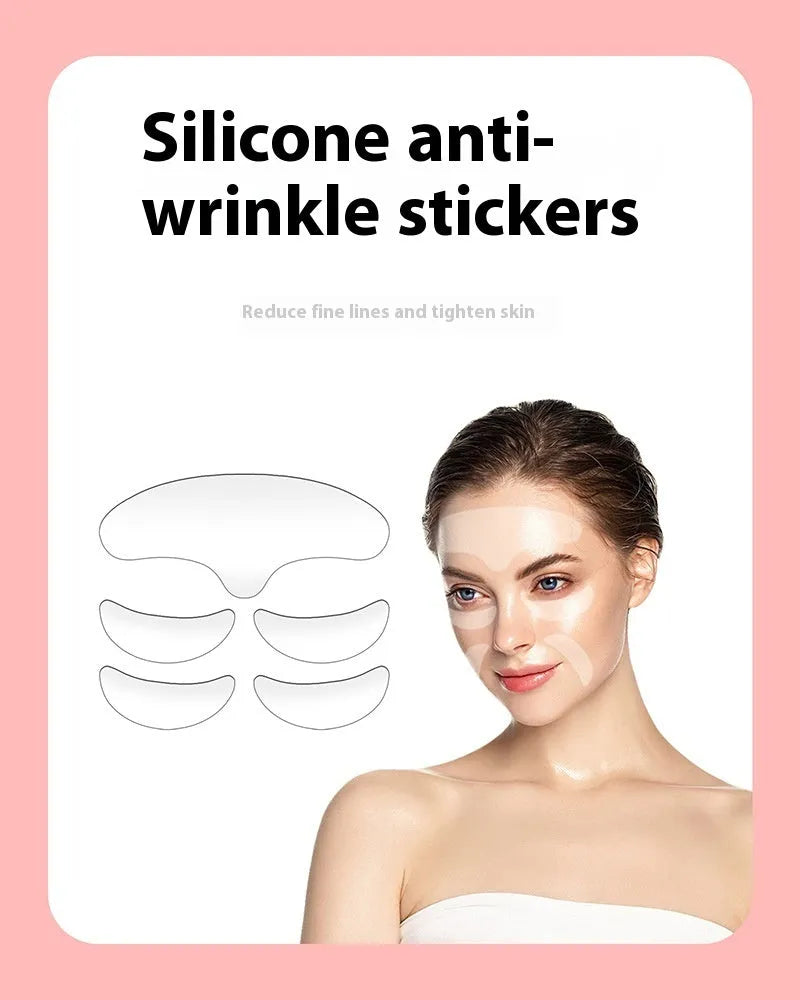 Silicone anti-wrinkle face stickers 5-piece set for wrinkle treatment