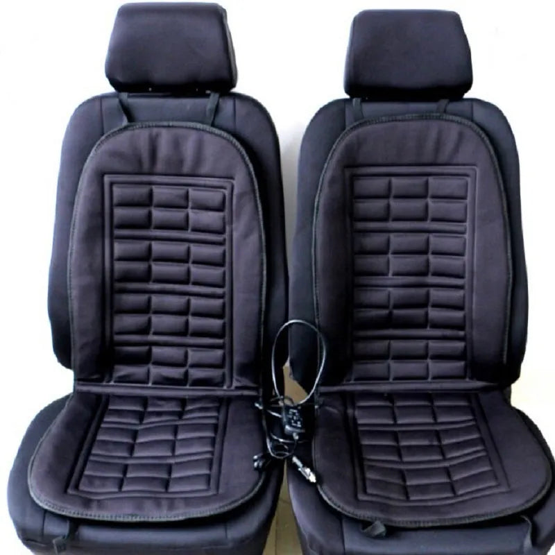 Black two seater heated seat cushion 128x49cm with adjustable 40-60C temperature for car office sofa bed