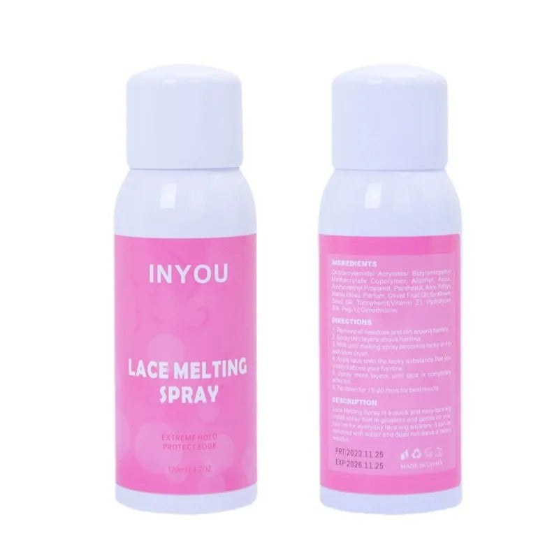 120ml lace wig spray glue aerosol can, fast-drying transparent adhesive for lace bonding