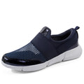 Women's blue lightweight mesh sneakers with low-top design and colour-matching pattern