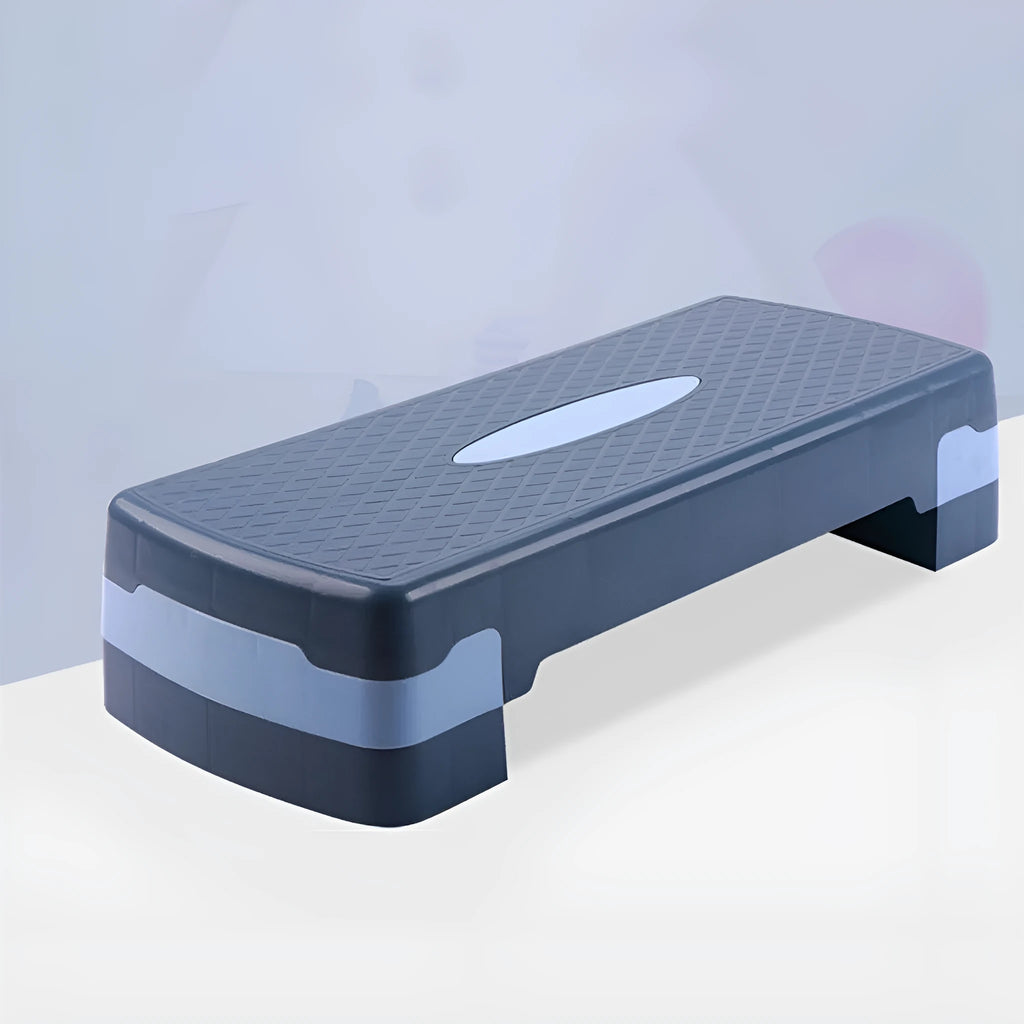 Fit Step aerobic stepper fitness equipment in grey colour showing 68x28x15cm dimensions