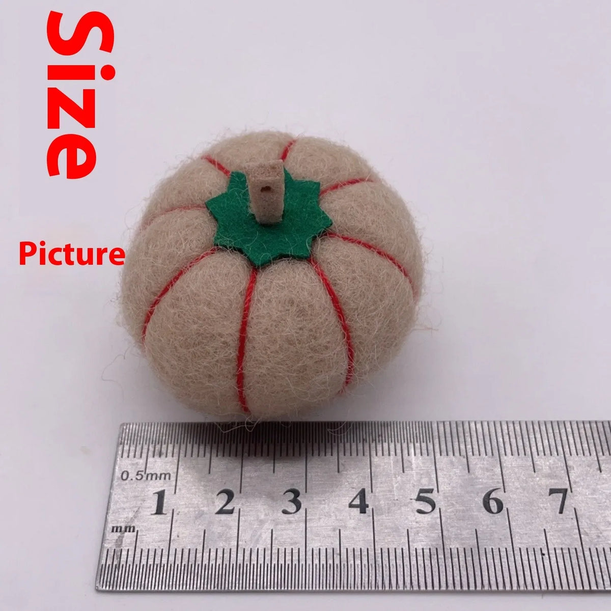 Wool felt pumpkin ornaments for doll decoration with 5cm diameter