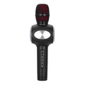 Yaerjia E108 black, gold, and pink mobile karaoke microphone with built-in speakers