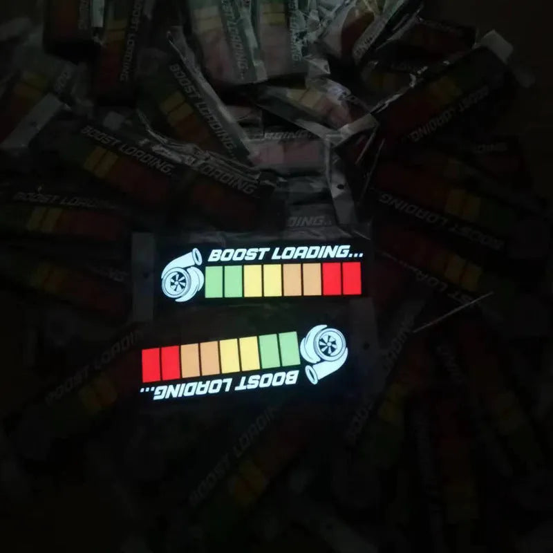 White glowing illuminated car window sticker with 0.5mm thickness and included driver