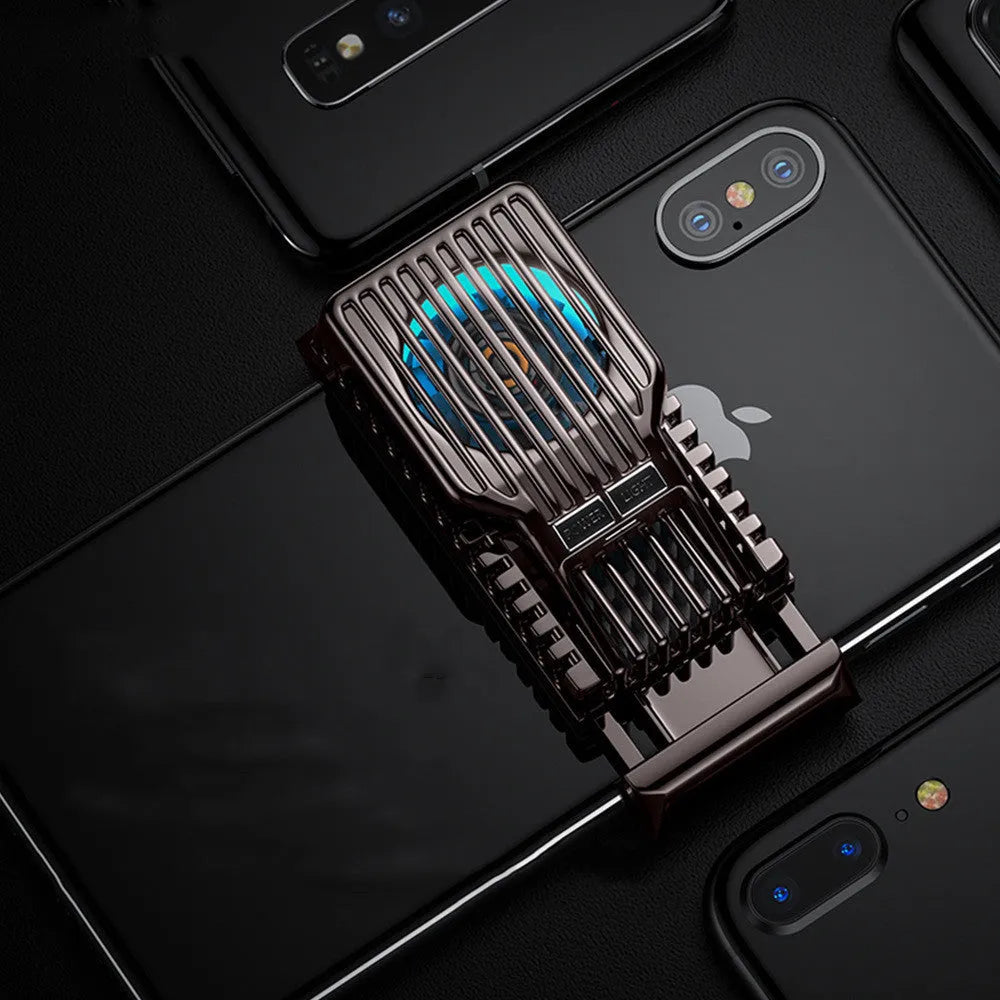 Black mobile phone radiator cooling fan with clip for 4-7 inch smartphones