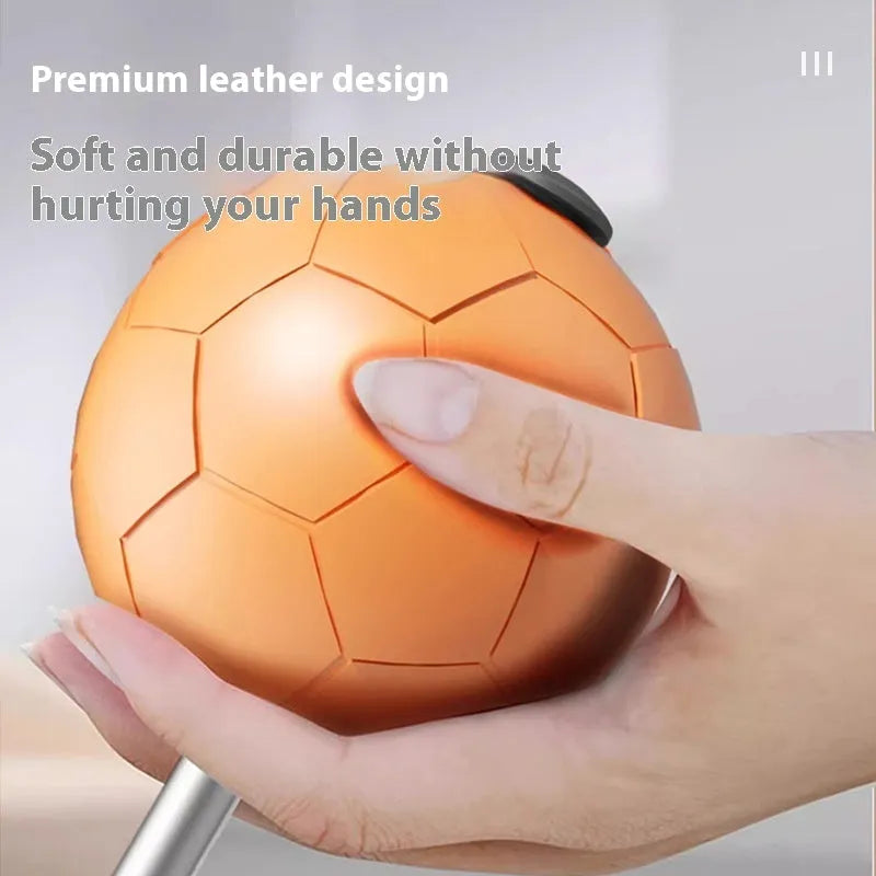 Vertical grey and orange PU leather boxing reaction speed ball on stand for home training