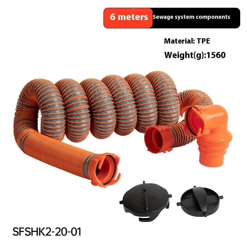 90 degree rotary elbow joint for caravan sewage hose in PP material