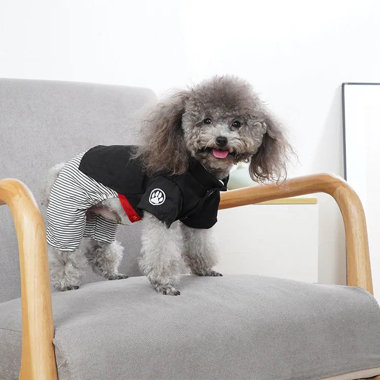 Cotton poodle dog clothes in four-legged pants and skirt styles for spring and autumn wear