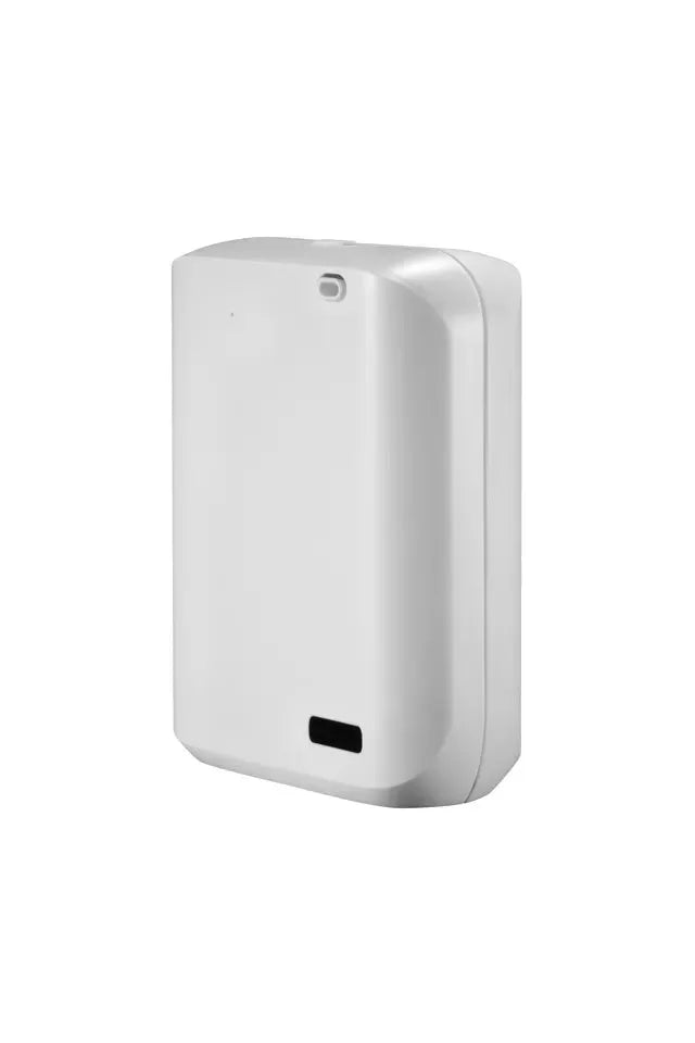 White HVAC wall mount essential oil diffuser with app control for multi-room scent distribution