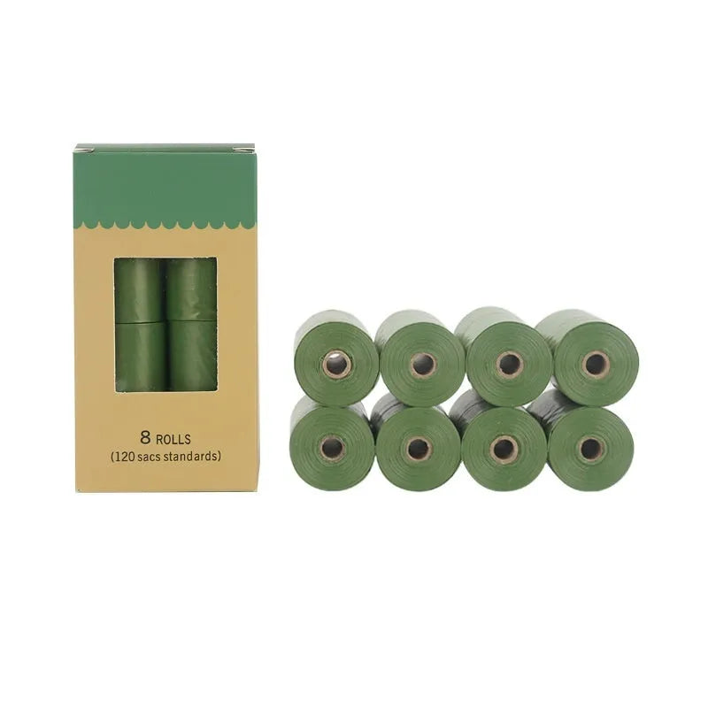 EPI degradable pet waste bags in green colour with optional dispenser unit