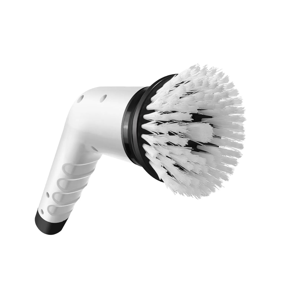 White lithium rechargeable handheld cleaning ball with cleaning brush on a household surface.