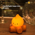 Cartoon silicone fire pile small night lamp with built-in battery and ABS shade