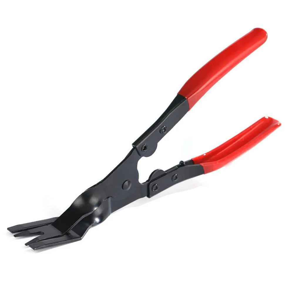 Blue 240mm long car door panel separator pliers with angled steel head for trim removal.