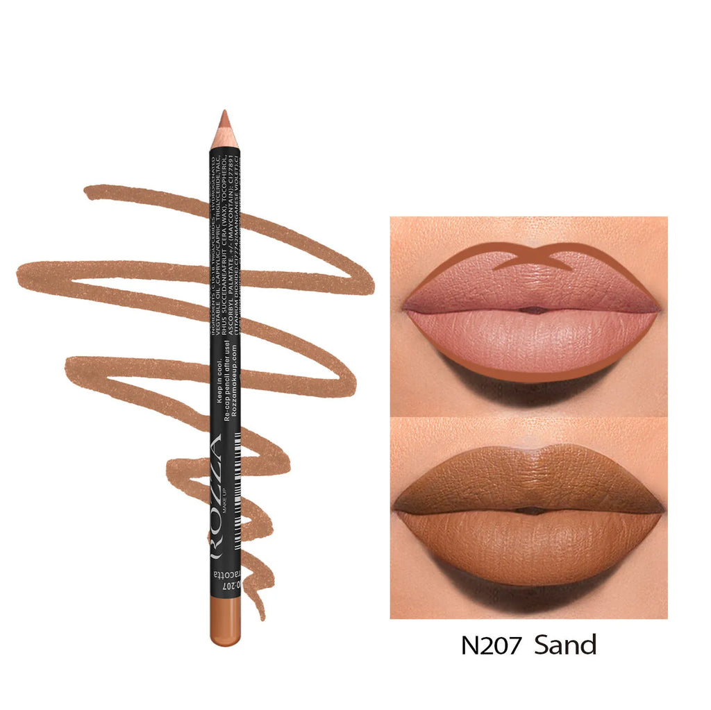 Standard wooden pencil matte lip liner in shade 205 from a range of 14 nude to brown colours.
