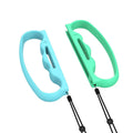 Two black Nintendo Switch Joy-Con controller grips with hand ropes attached for boxing game security