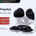 Grey waist support seat cushion with lumbar pillow on chair