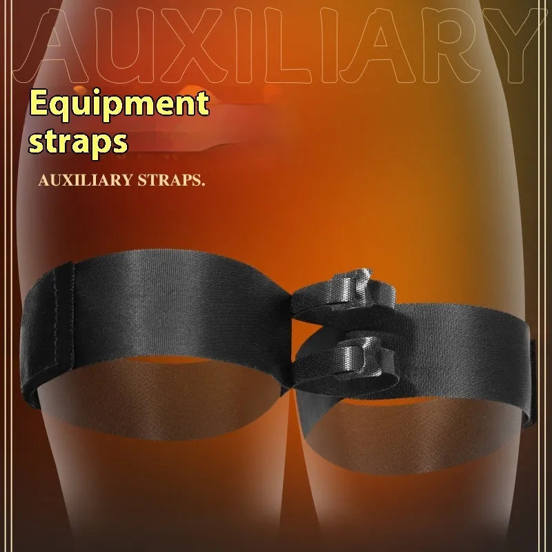 Black knitted belt adult toy strap with appliance attachment hardware