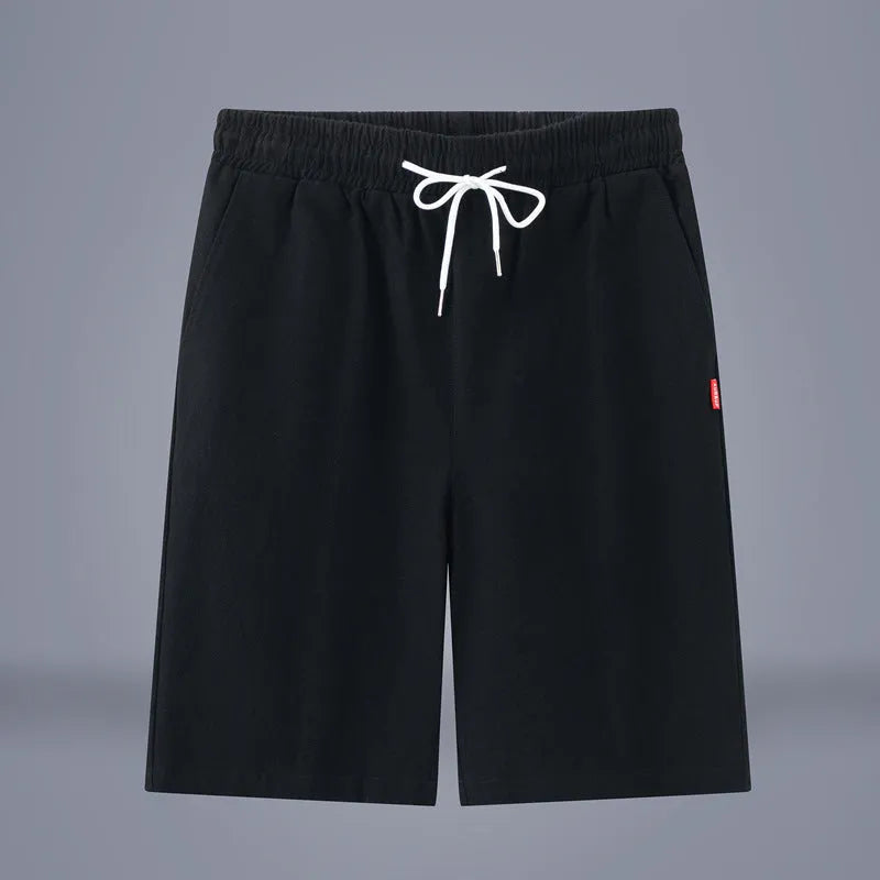 Chinese-style cotton-linen cropped trousers in Army Green with drawstring waist and fifth pants length