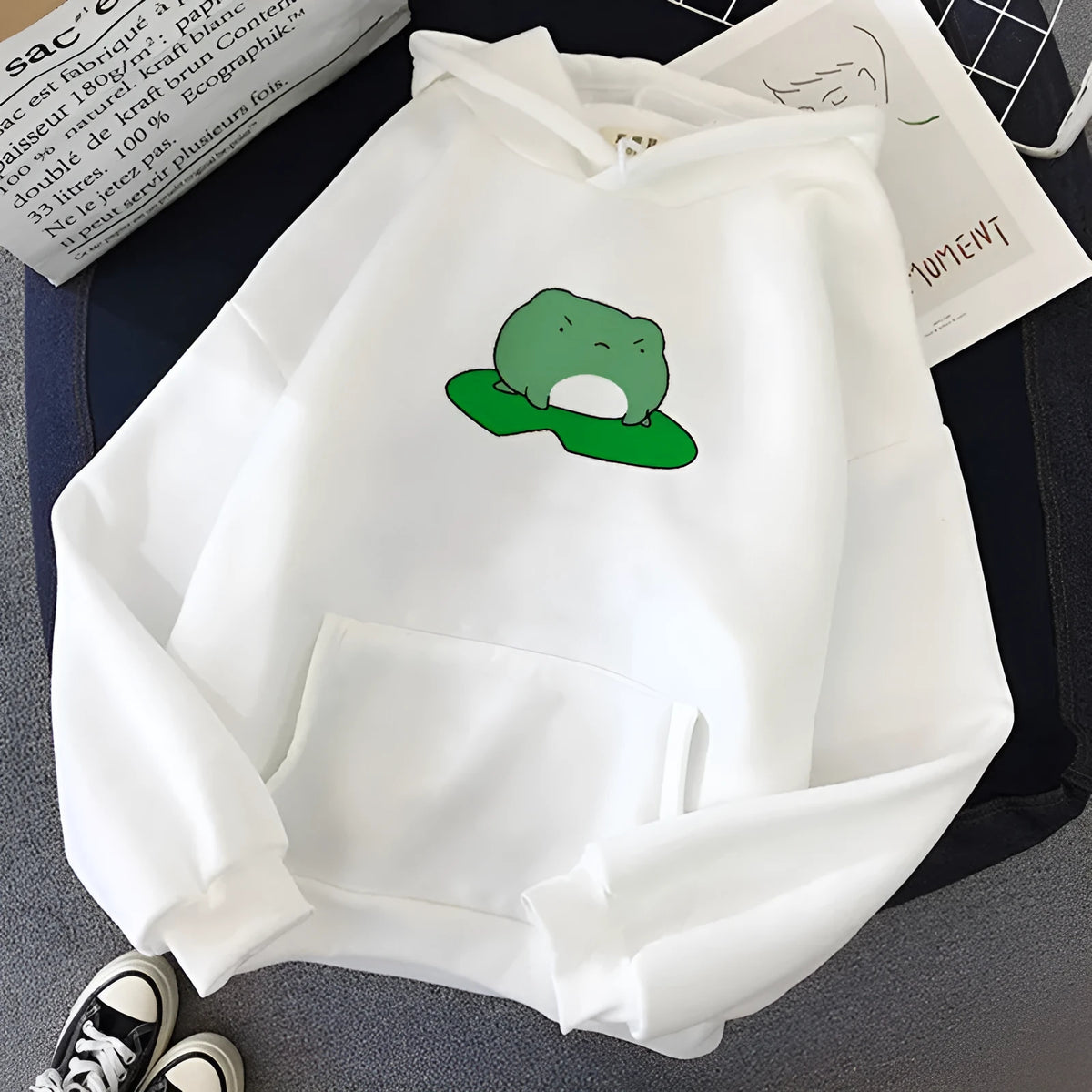 Korean streetwear hooded sweatshirt with fleece, long sleeves, printed pattern, slim fit, medium 65-80cm length, sizes S-3XL.