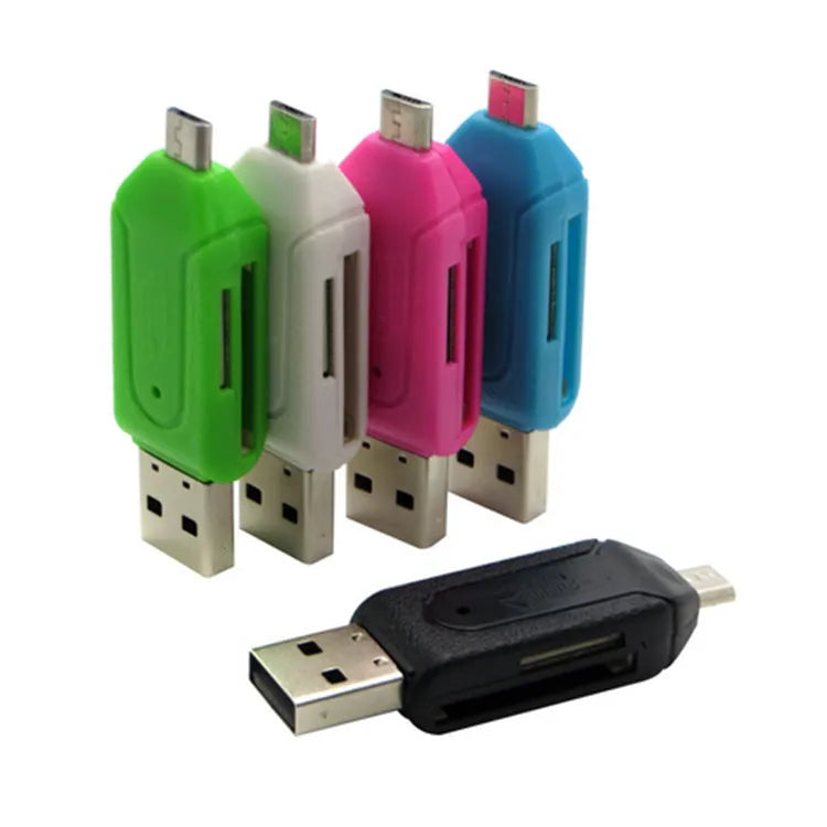 OTG card reader with micro USB connector for Android phones and computers