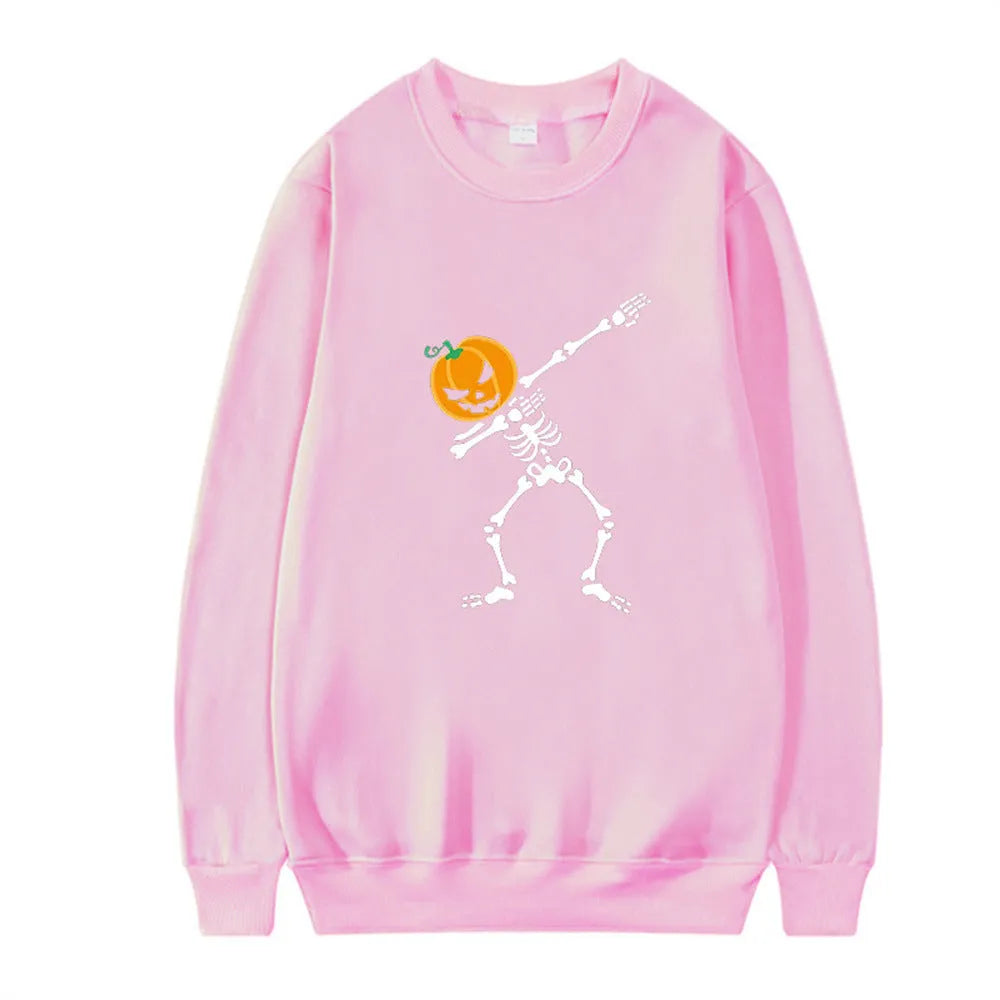 Women's printed long sleeve crew neck top in red cotton polyester blend fabric.