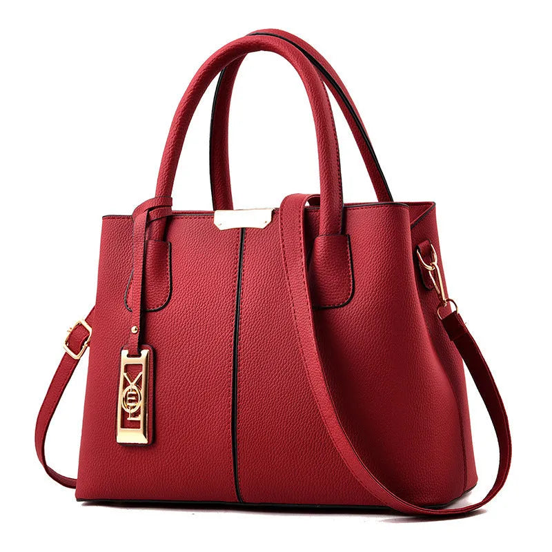 Soft PU leather women's shoulder bag in a horizontal square shape with a single strap.