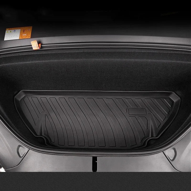 Rubber floor mats for Tesla cars including TPE footrest sections
