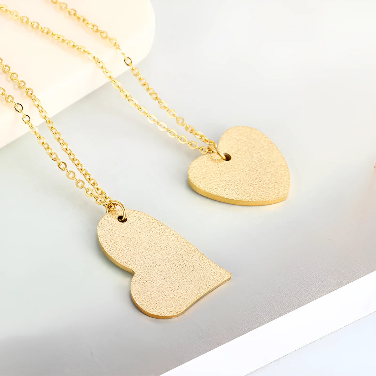 Women's silver heart-shaped titanium steel necklace with minimalist geometric design