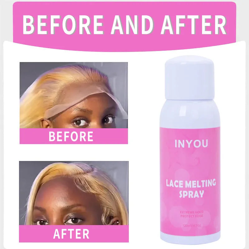 120ml lace wig spray glue aerosol can, fast-drying transparent adhesive for lace bonding
