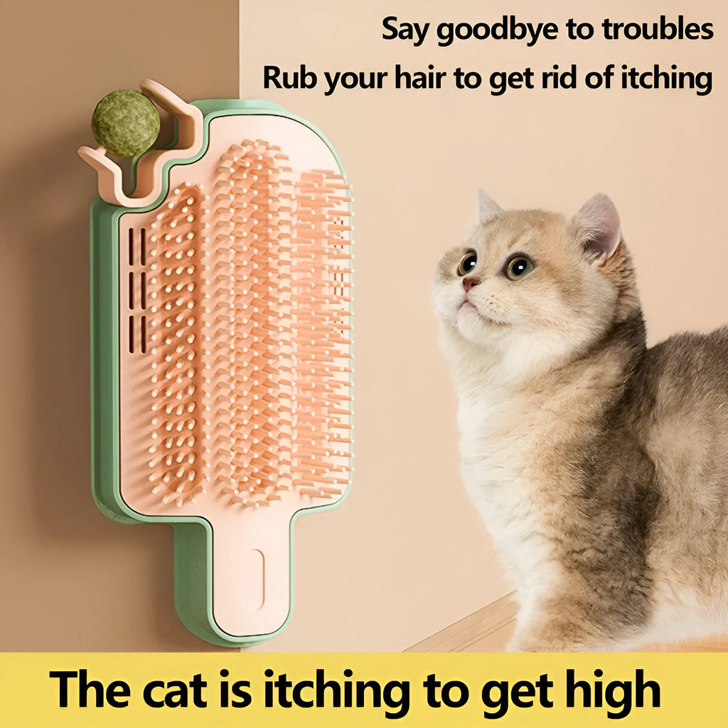 Ice cream cone shaped PP plastic cat rubbing toy with mint ball or feather attachment