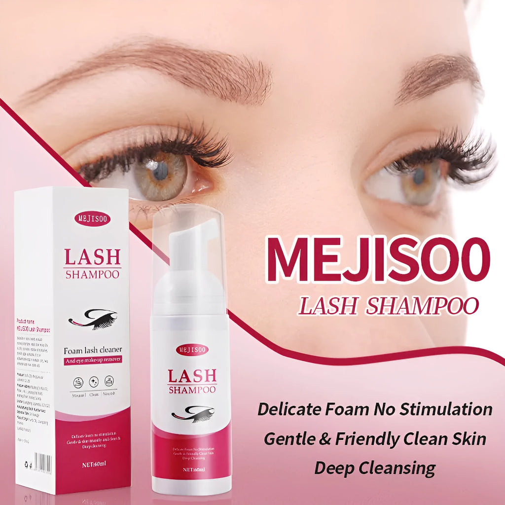 60ml lash shampoo mousse bottle with pump dispenser for eyelash cleaning