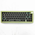 DIY mechanical keyboard kit components showing ABS housing, RGB backlit keys, and colour options