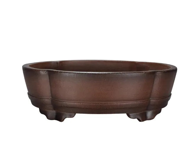 Green classical purple clay flower pot with old pile glazing, 50cm by 39cm by 16cm dimensions