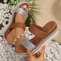 Gold and silver plus size wedge sandals for women available in sizes UK 36 to 43