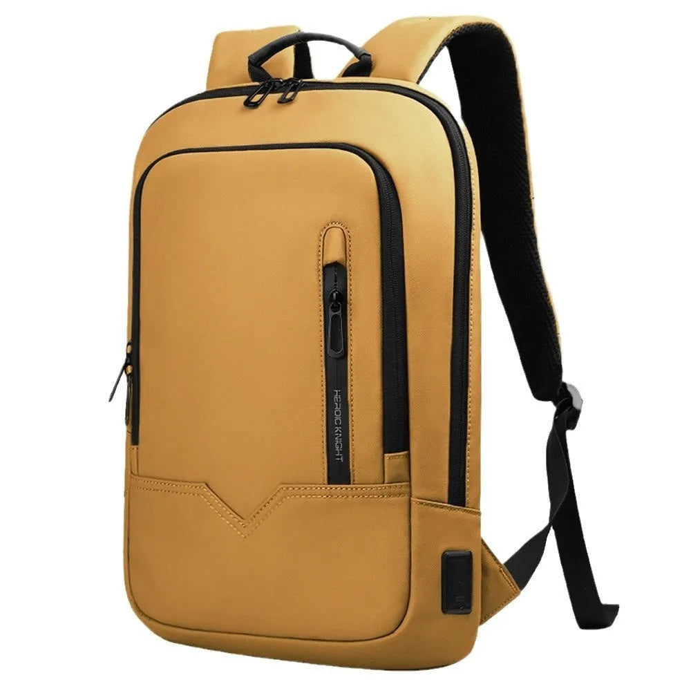 Lightweight polyester commuter laptop backpack with USB charging port in various colour options