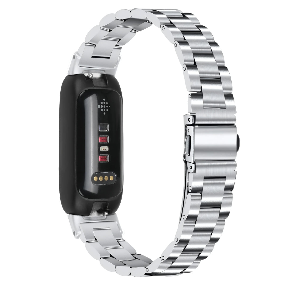 Stainless steel watch strap for Inspire3 fitness tracker in silver finish
