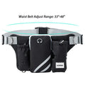 Black outdoor dog walking set with nylon waist bag and adjustable leash for pet training