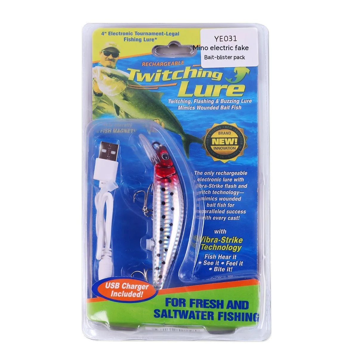 USB charging floating electric fishing bait lamp with colourful LED illumination for night fishing