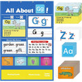 Children's alphabet learning sleeve table chart with wipe-clean surface and card set