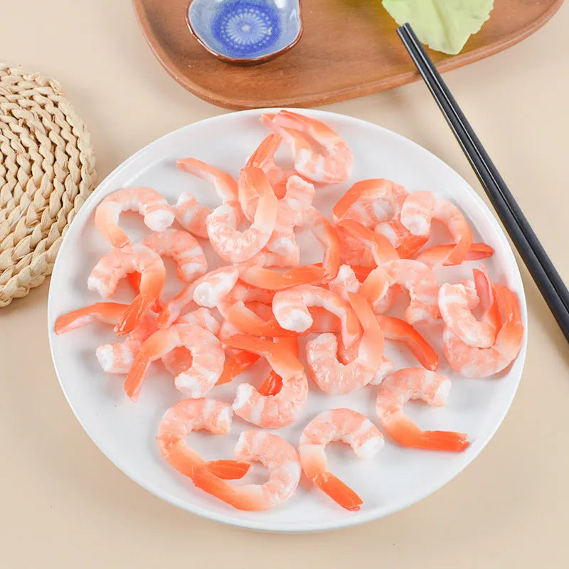 PVC simulation seafood shrimp keychain with modern minimalist design and door buckle